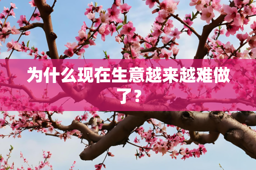 为什么现在生意越来越难做了？