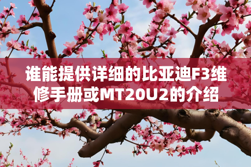 谁能提供详细的比亚迪F3维修手册或MT20U2的介绍