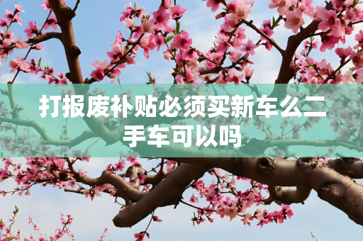 打报废补贴必须买新车么二手车可以吗
