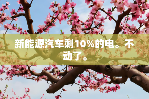 新能源汽车剩10%的电。不动了。